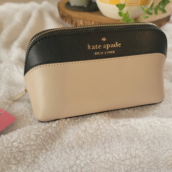 Kate Spade Two-Tone Staci Cosmetic Case K6756 - Black and Cream - Picture 3 of 13